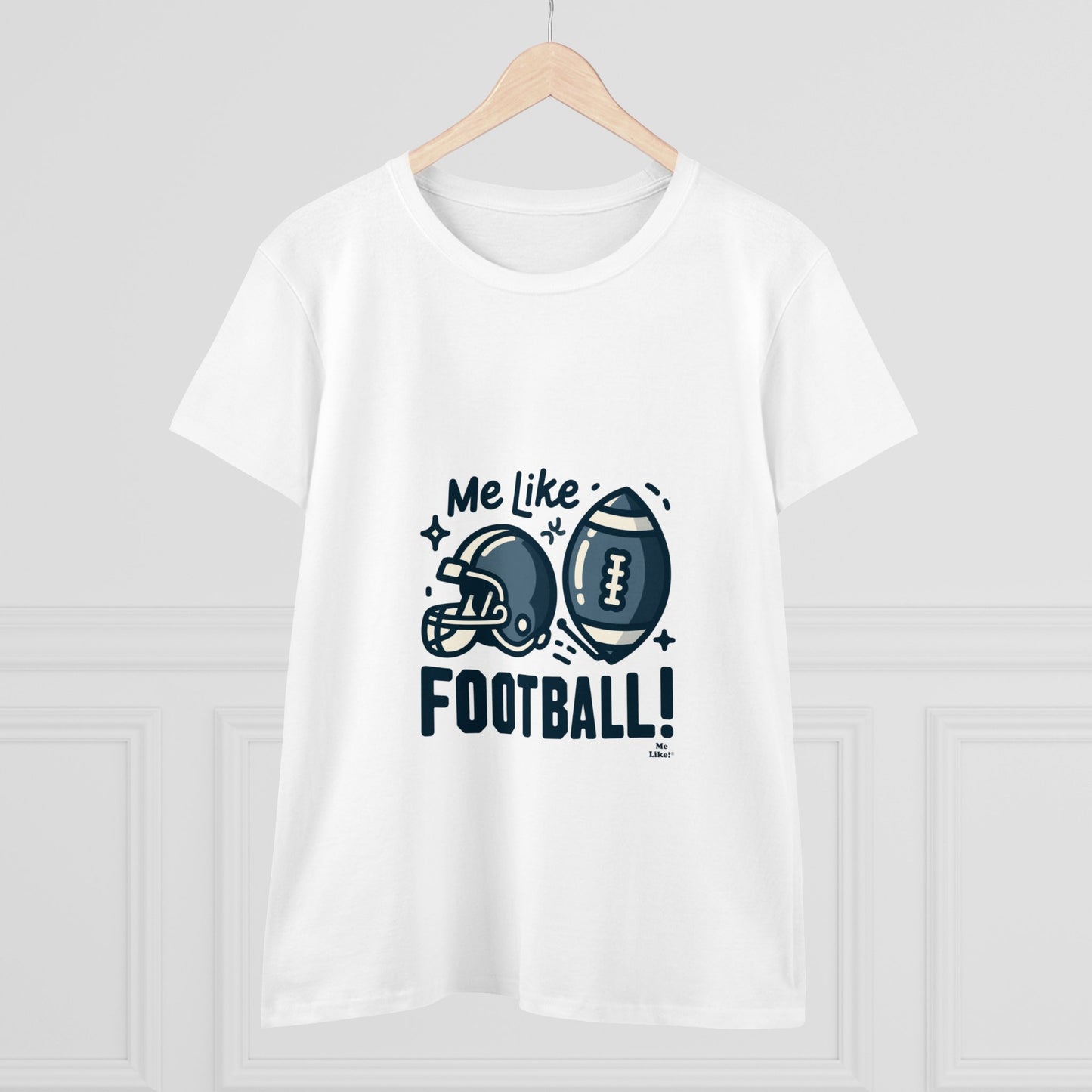 Me Like Football! - Women's Heavy Cotton Tee - (Football #3)