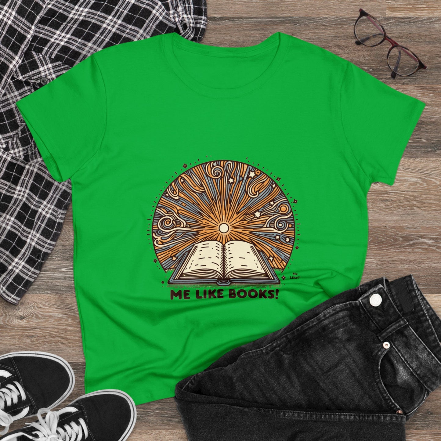 Me Like Books! - Women's Heavy Cotton Tee - (Books #2)