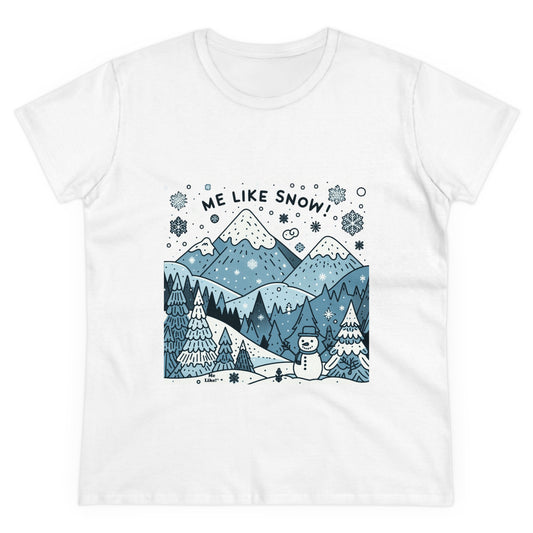 Me Like Snow! - Women's Heavy Cotton Tee - (Snowman #2)