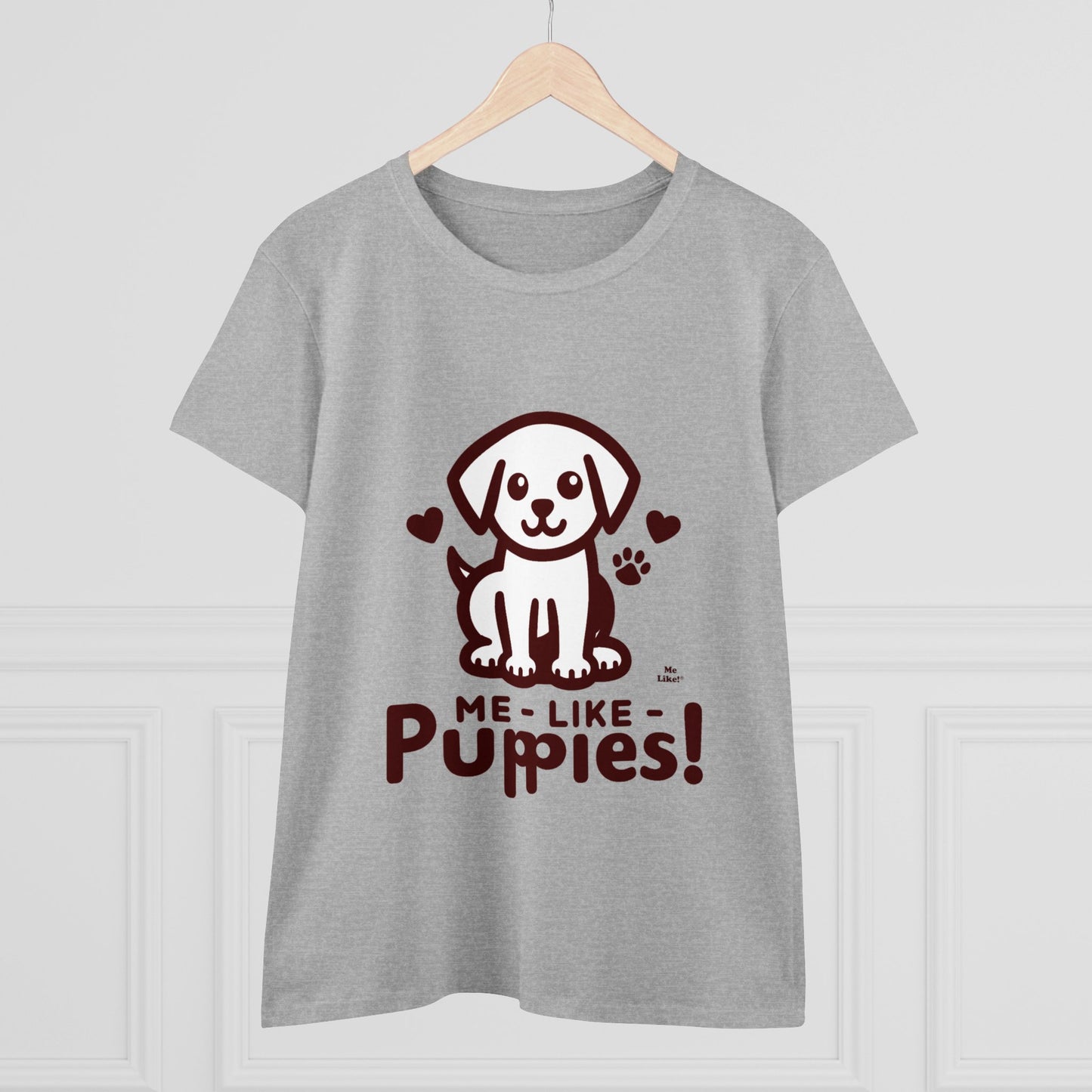 Me Like Puppies! - Women's Heavy Cotton Tee - (#1)