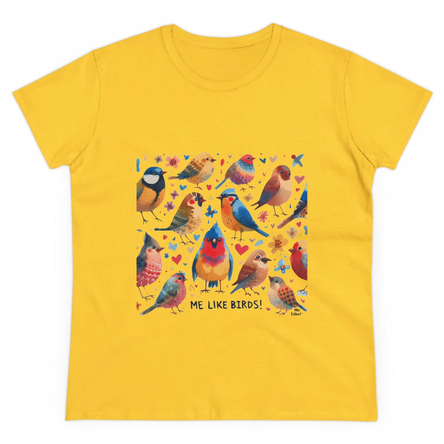 Me Like Birds! - Women's Heavy Cotton Tee - (Birds #1)