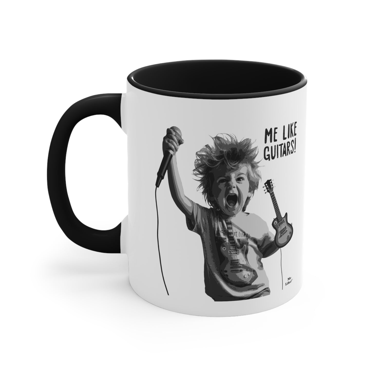 Me Like Guitars! - Accent Coffee Mug, 11oz - Punk #2