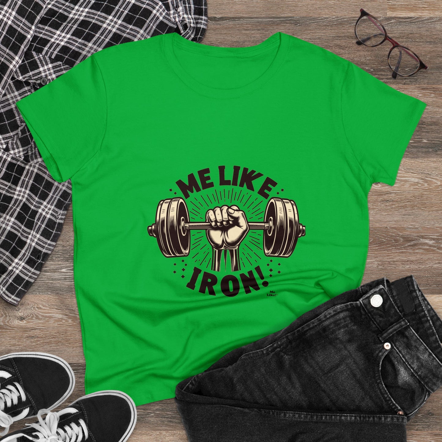 Me Like Iron! - Women's Heavy Cotton Tee - (Weightlifting #1)