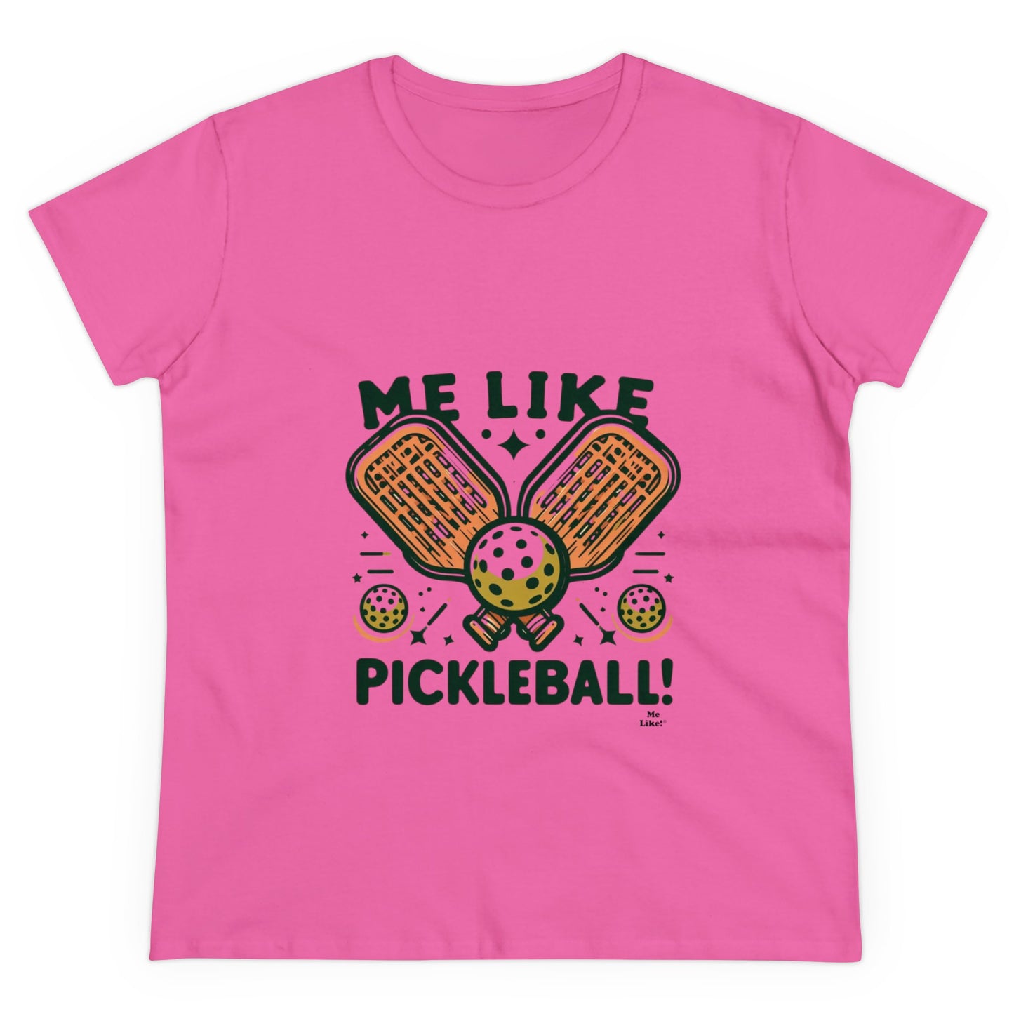 Me Like Pickleball! - Women's Heavy Cotton Tee - (Pickleball #1)