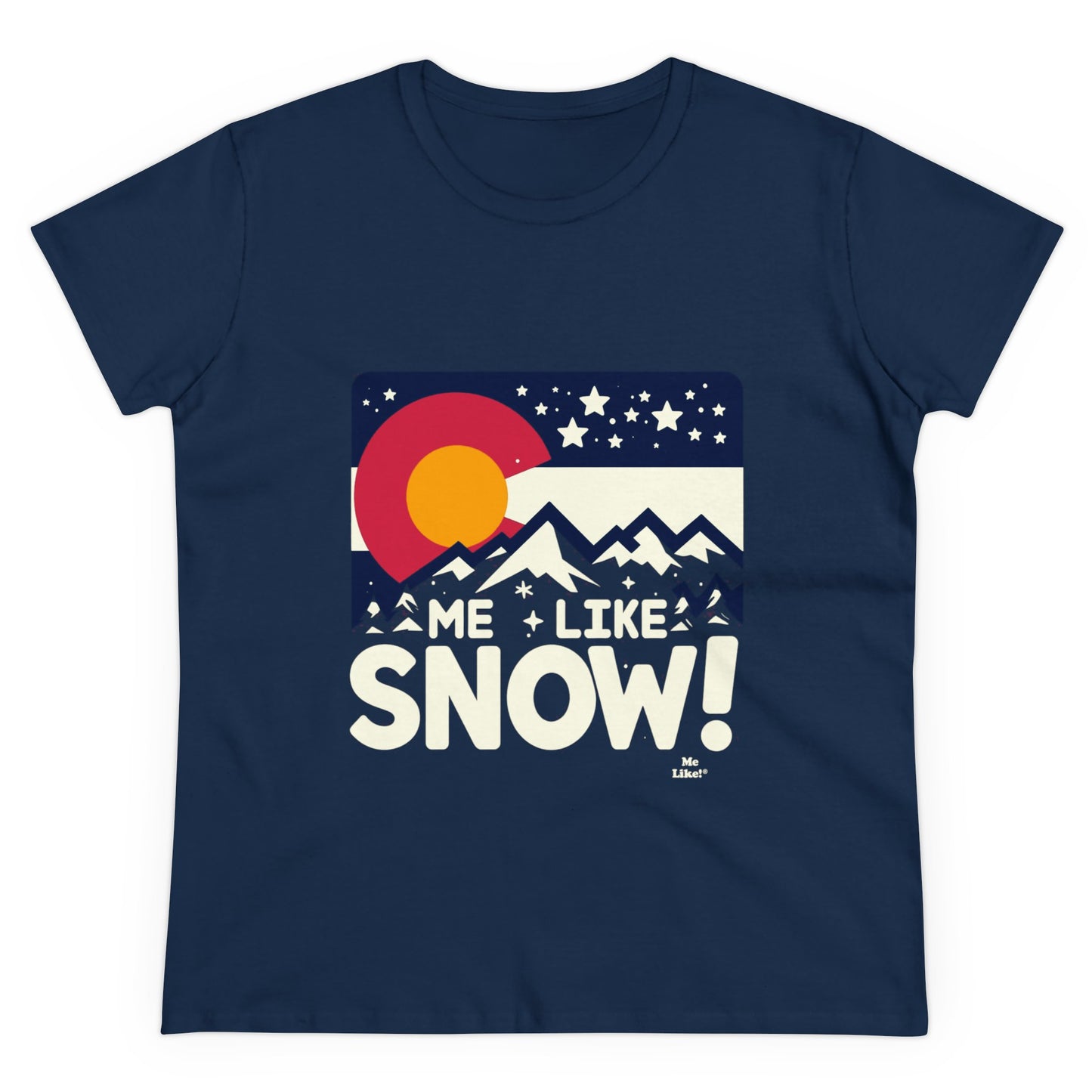 Me Like Snow! - Women's Heavy Cotton Tee - (Snow Colorado #1)