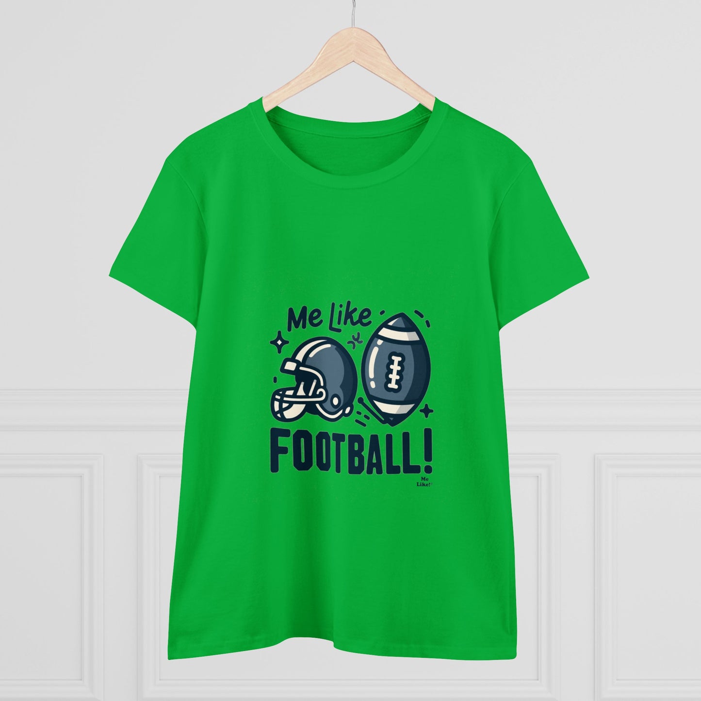 Me Like Football! - Women's Heavy Cotton Tee - (Football #3)