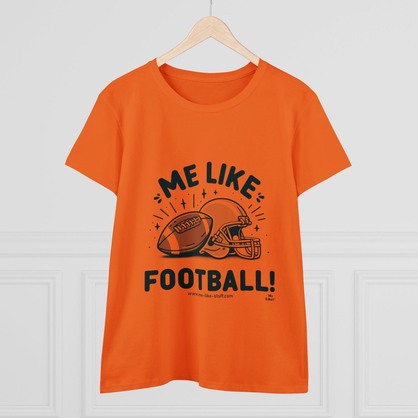 Me Like Football! - Women's Heavy Cotton Tee - (Football #1)