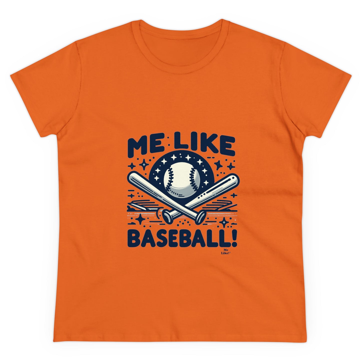 Me Like Baseball! - Women's Heavy Cotton Tee - (Baseball #2)