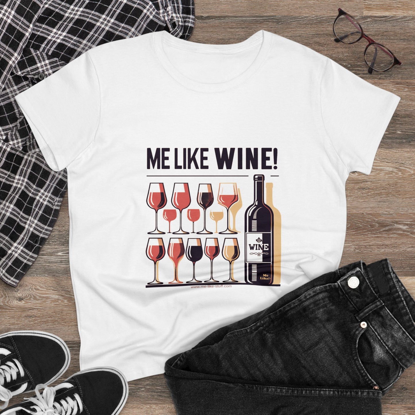 Women's Heavy Cotton Tee - Me Like Wine! (#2)