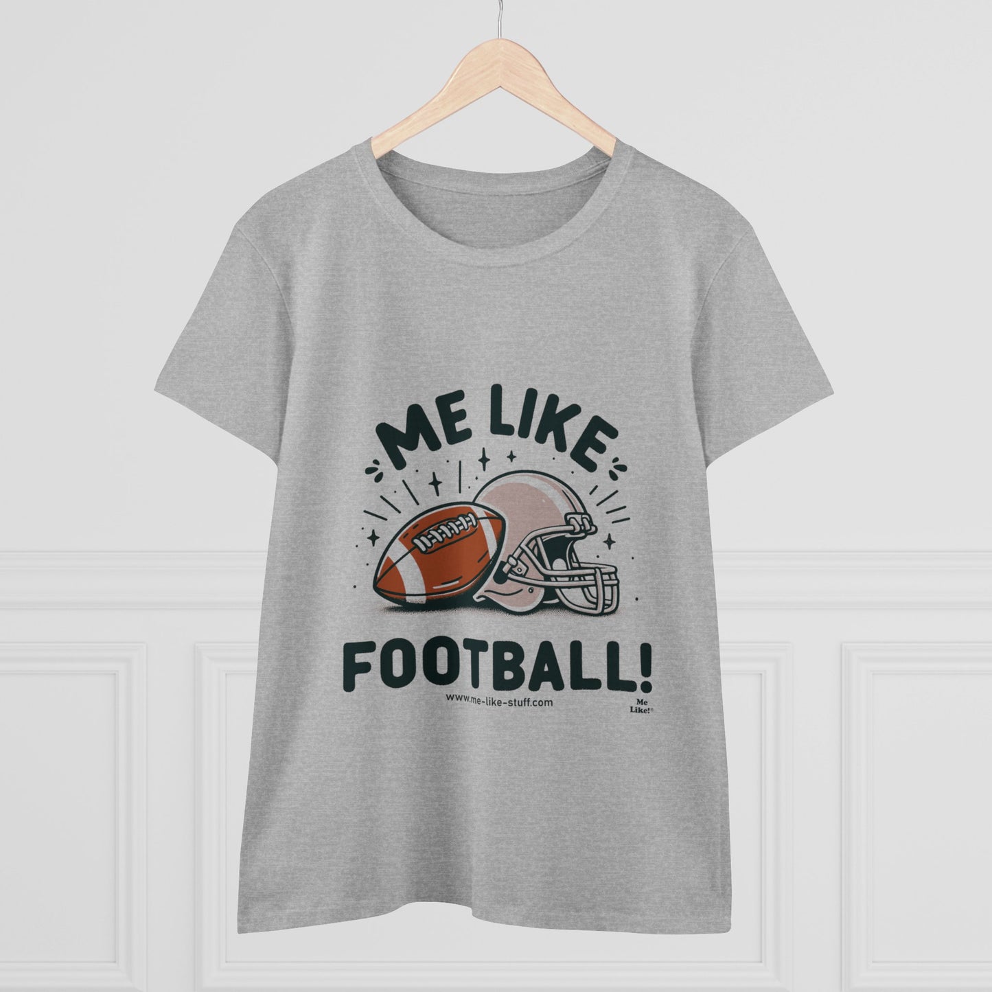 Me Like Football! - Women's Heavy Cotton Tee - (Football #1)