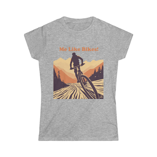 Women's Softstyle Tee - Me Like Bikes! (Mountain Bike #2)