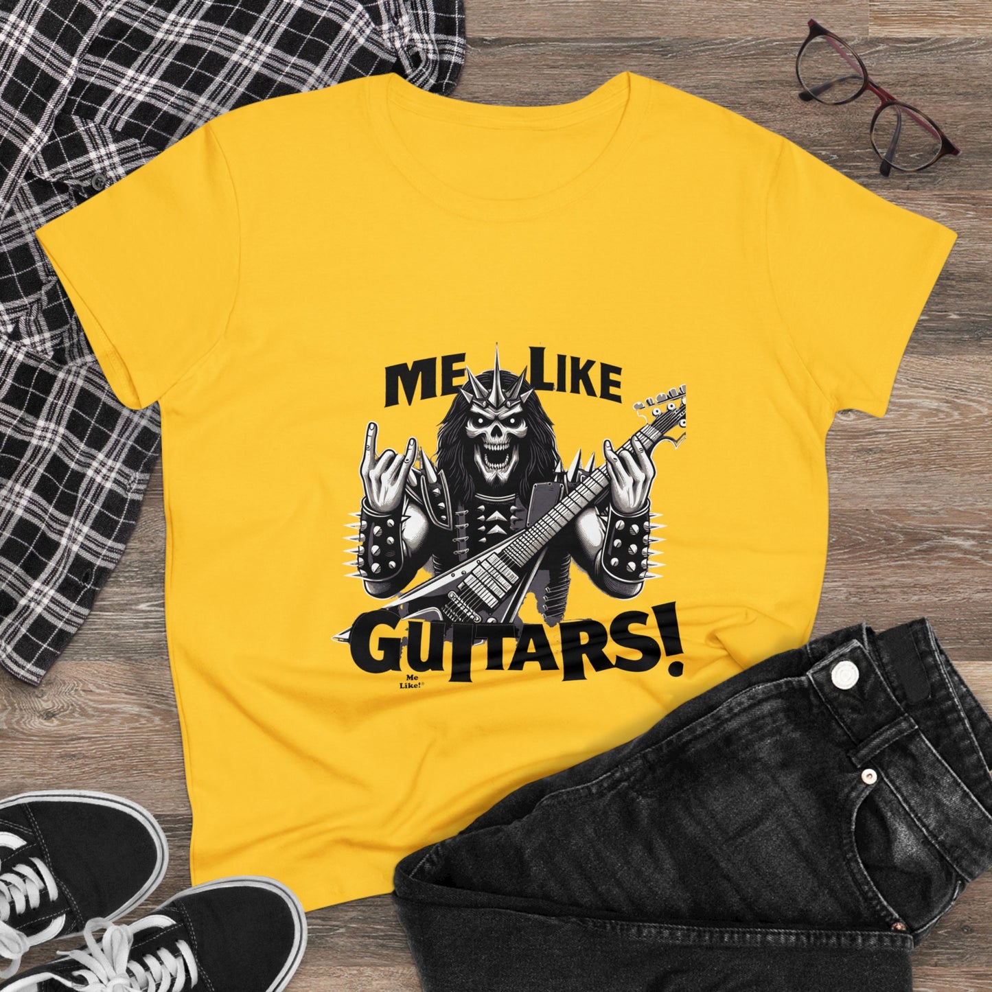 Me Like Guitars! - Women's Cotton Tee - Heavy Metal #1