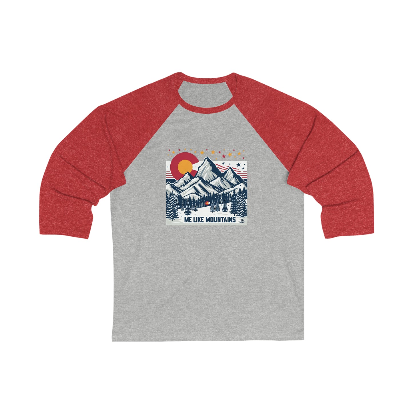 Me Like Mountains! - Unisex 3\4 Sleeve Baseball Tee - (Mountains #6)