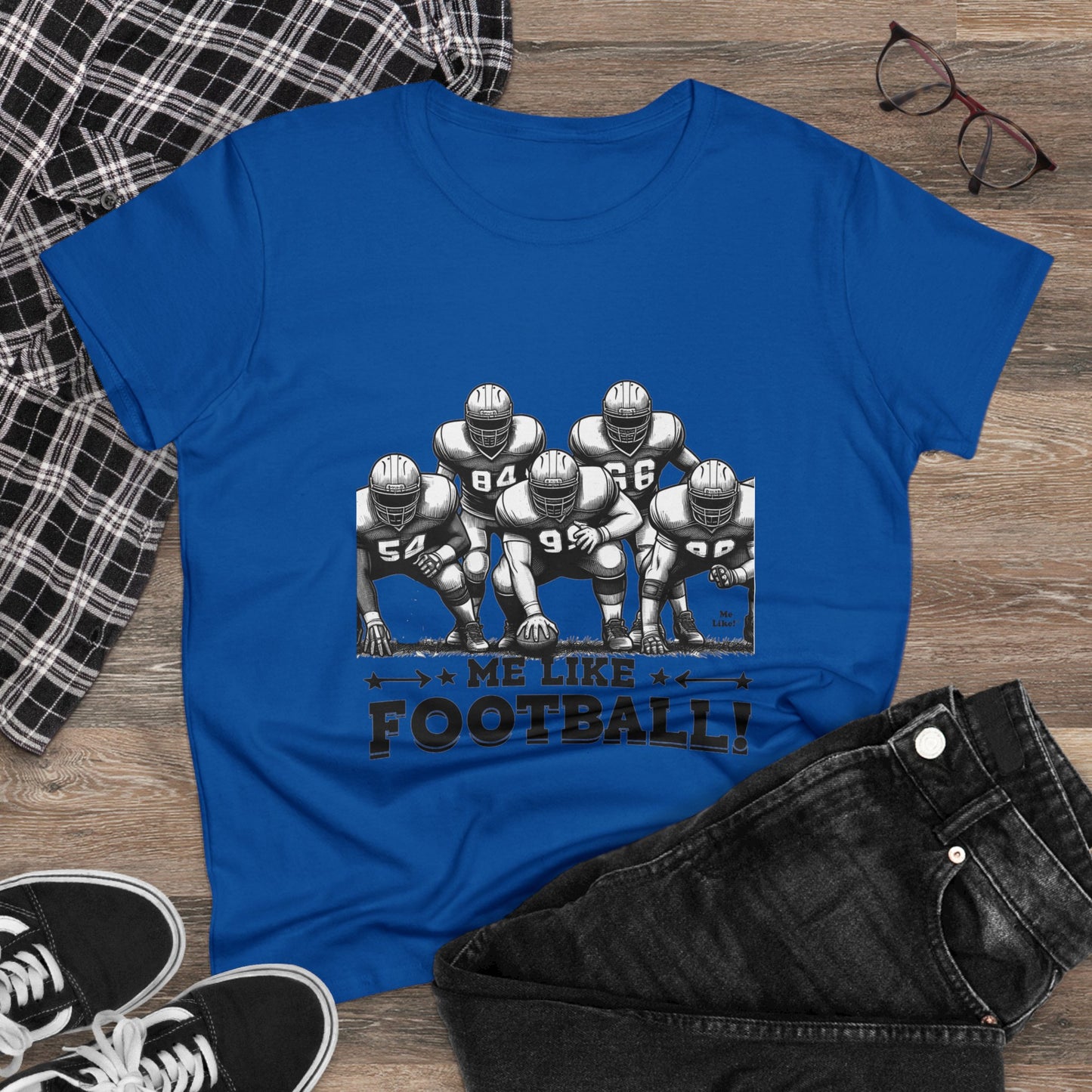 Me Like Football! - Women's Heavy Cotton Tee - (Football #2)