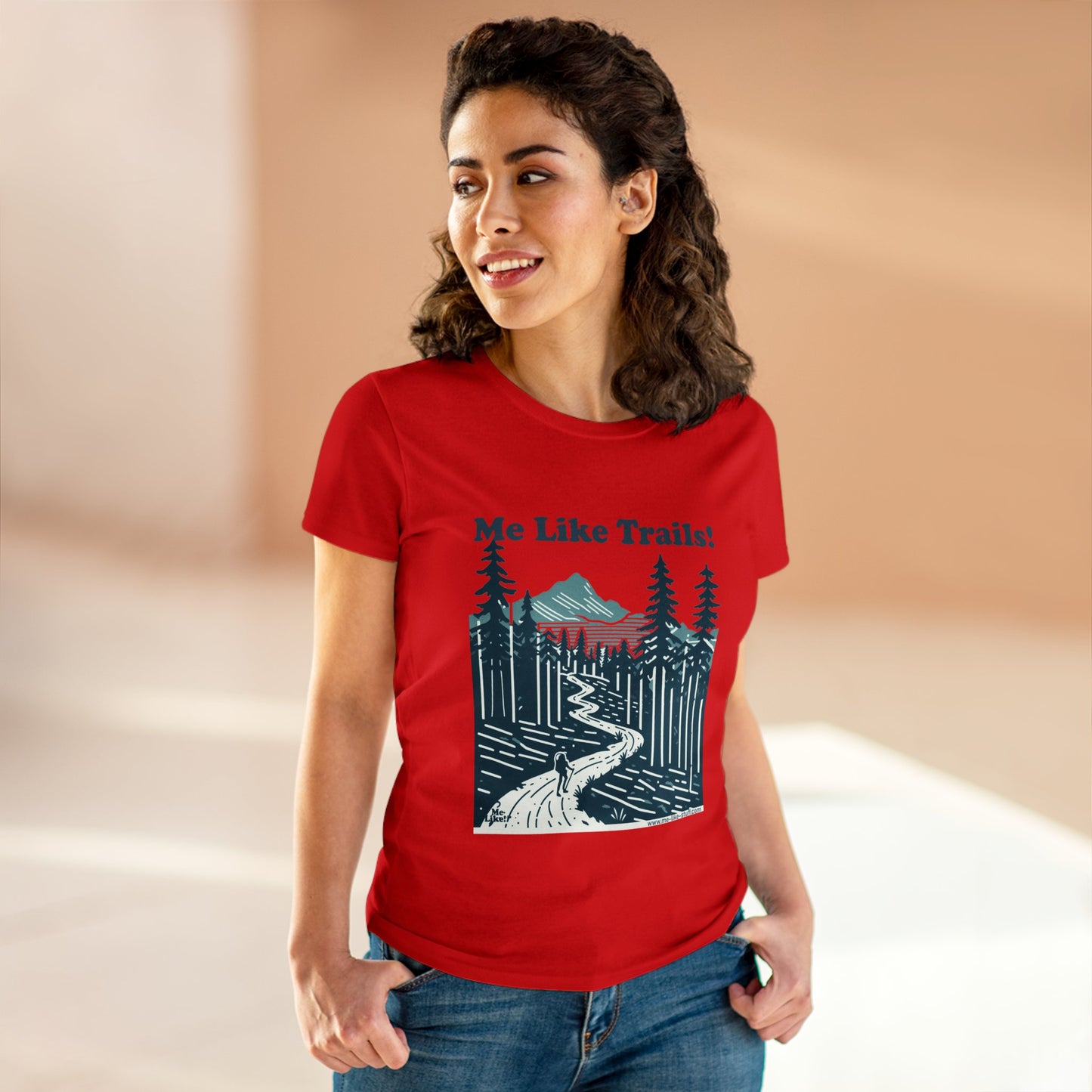 Women's Heavy Cotton Tee - Me Like Trails! (#2)