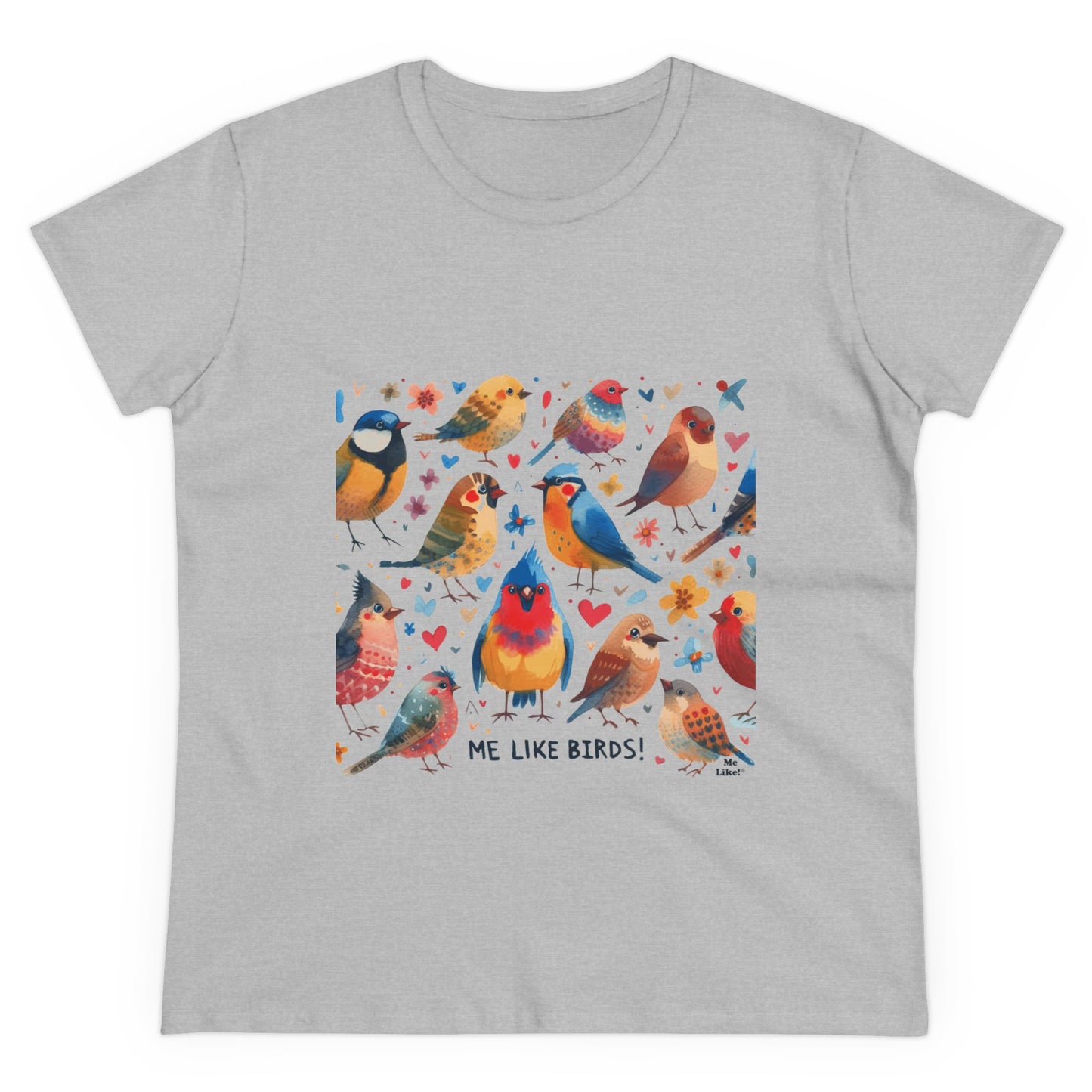 Me Like Birds! - Women's Heavy Cotton Tee - (Birds #1)