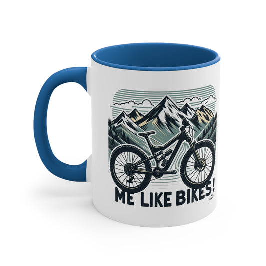 Me Like Bikes! - Accent Coffee Mug, 11oz - (Mountain Bike #5)