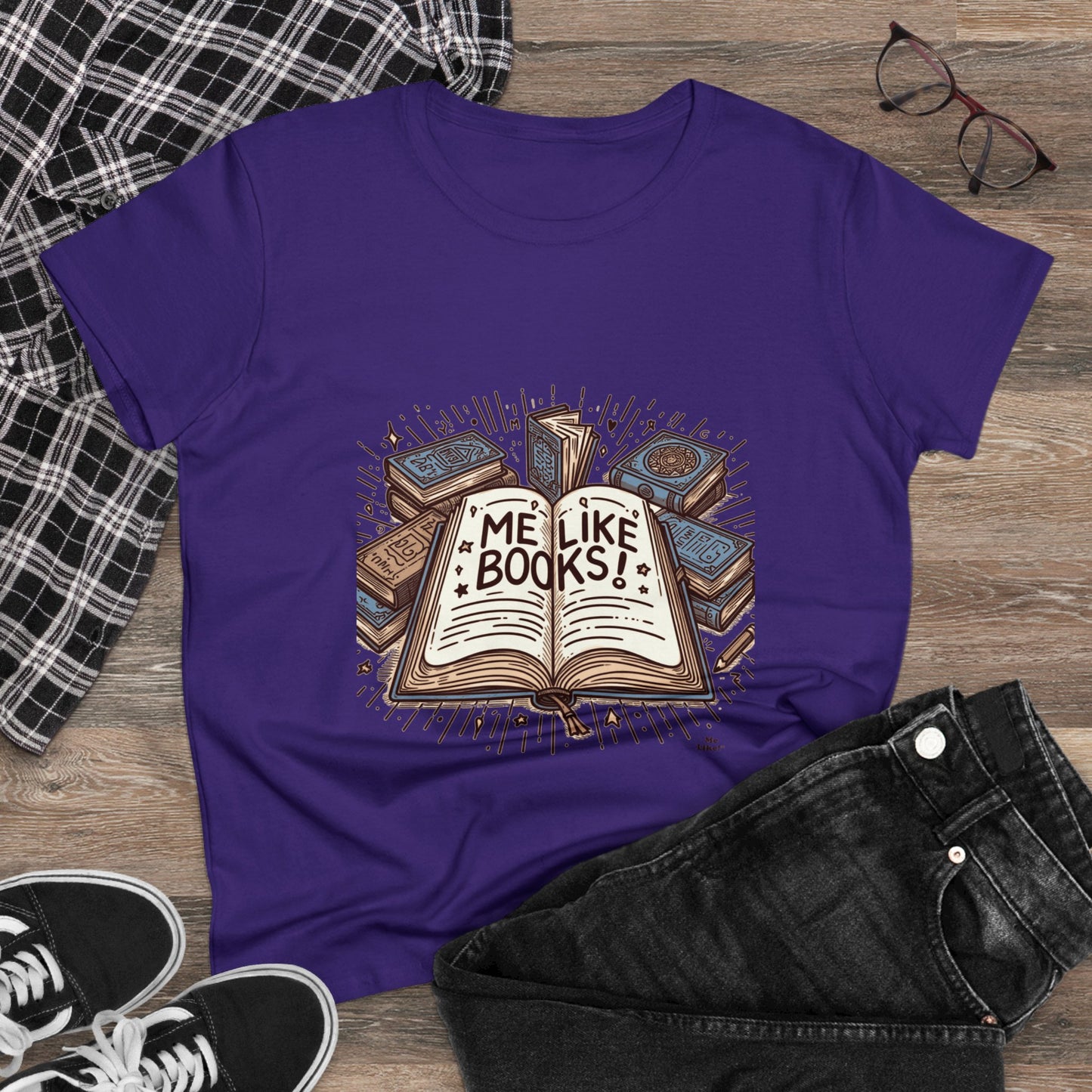 Me Like Books! - Women's Heavy Cotton Tee - (Books #1)