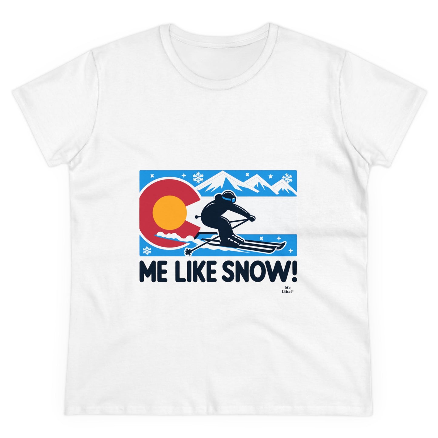 Me Like Snow! - Women's Heavy Cotton Tee - (Ski Colorado #1)