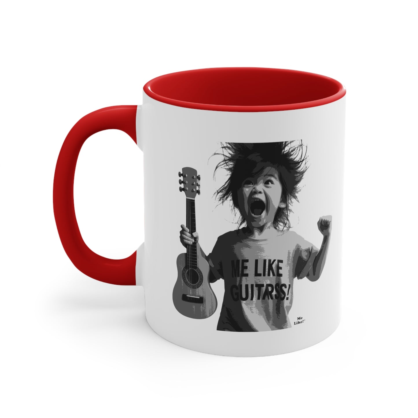 Me Like Guitars! - Accent Coffee Mug, 11oz - Punk #1