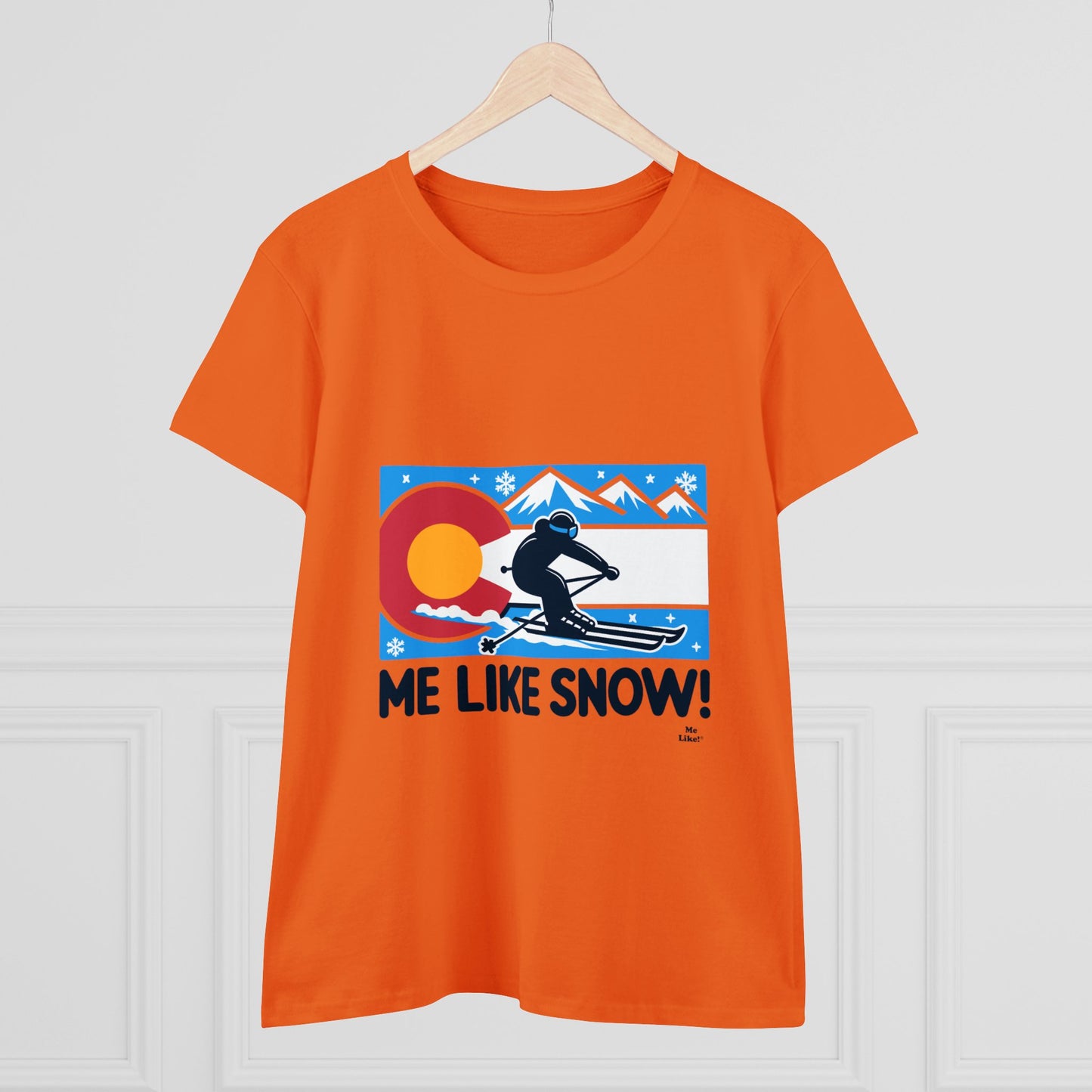 Me Like Snow! - Women's Heavy Cotton Tee - (Ski Colorado #1)