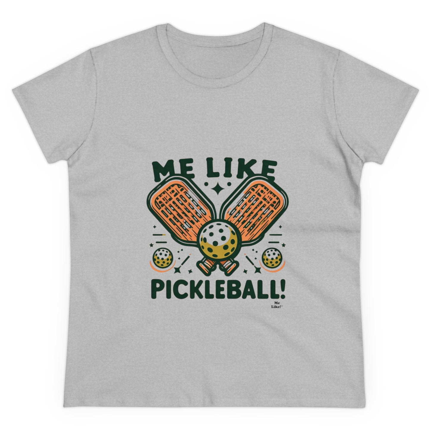 Me Like Pickleball! - Women's Heavy Cotton Tee - (Pickleball #1)