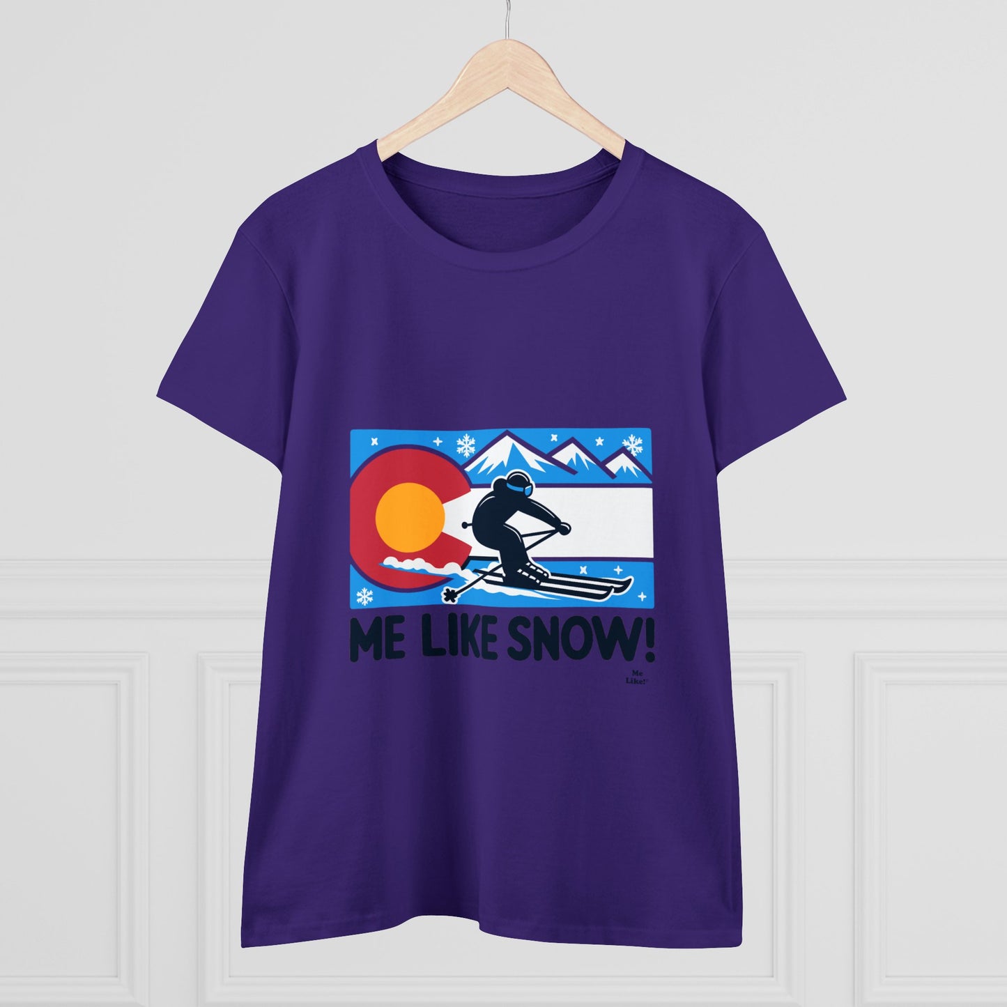 Me Like Snow! - Women's Heavy Cotton Tee - (Ski Colorado #1)