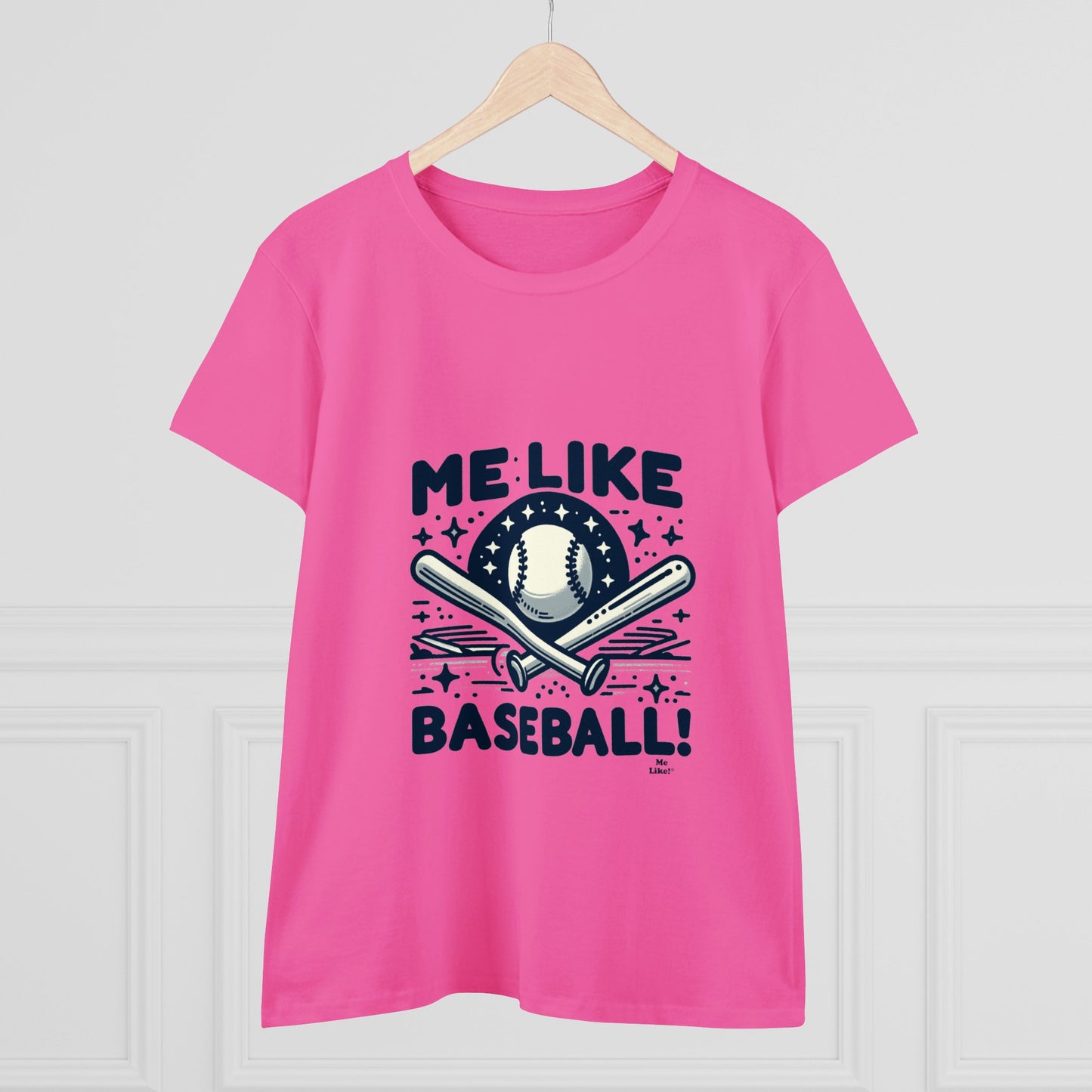 Me Like Baseball! - Women's Heavy Cotton Tee - (Baseball #2)