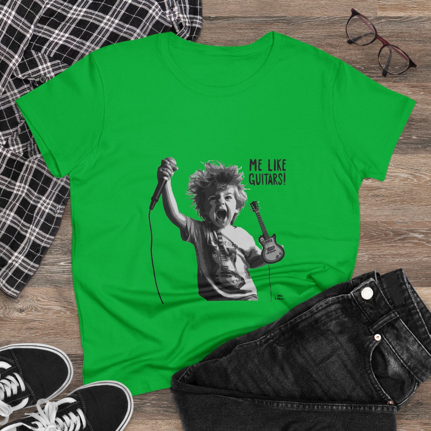 Me Like Guitars! - Women's Cotton Tee - Punk #2