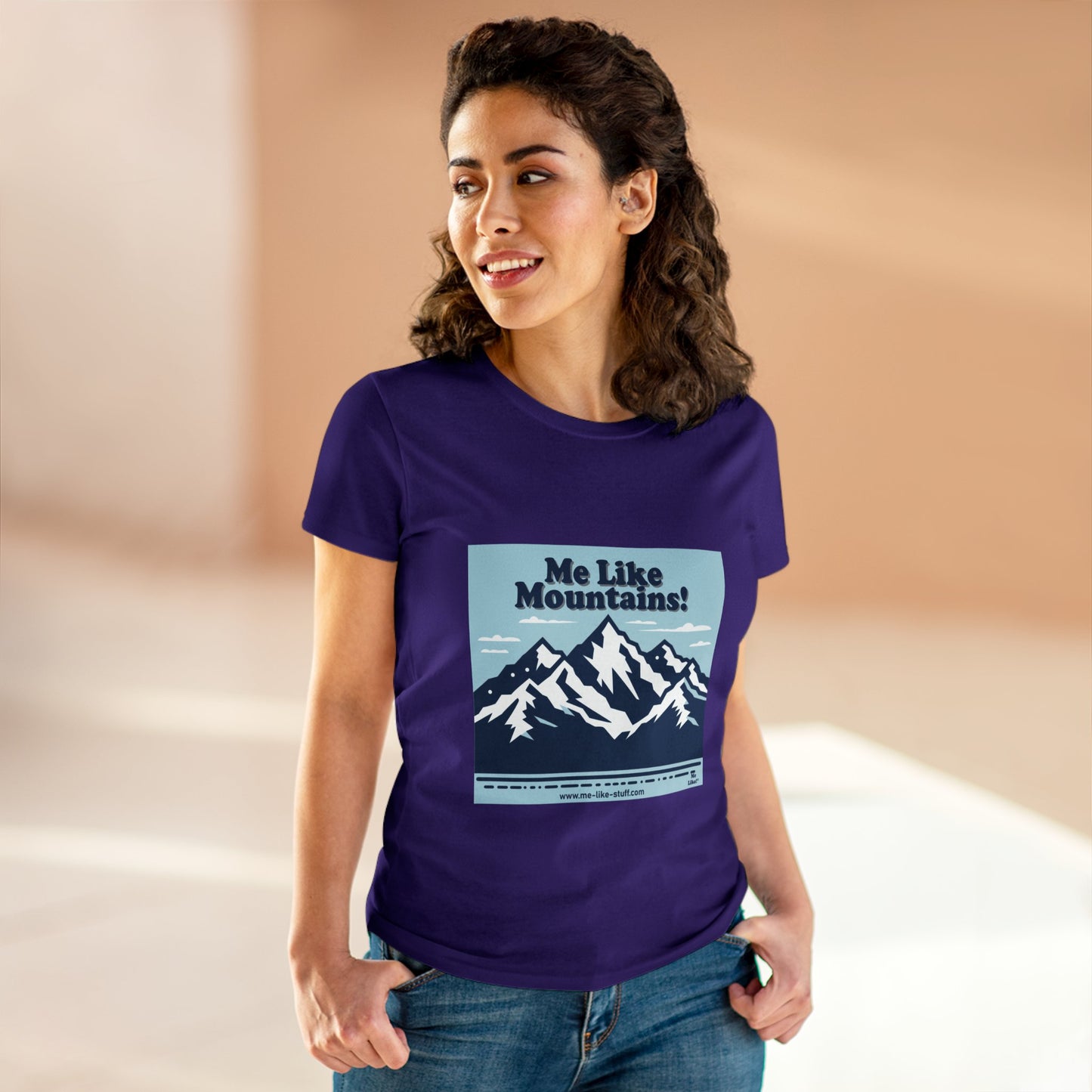 Women's Heavy Cotton Tee - Me Like Mountains! (#2)