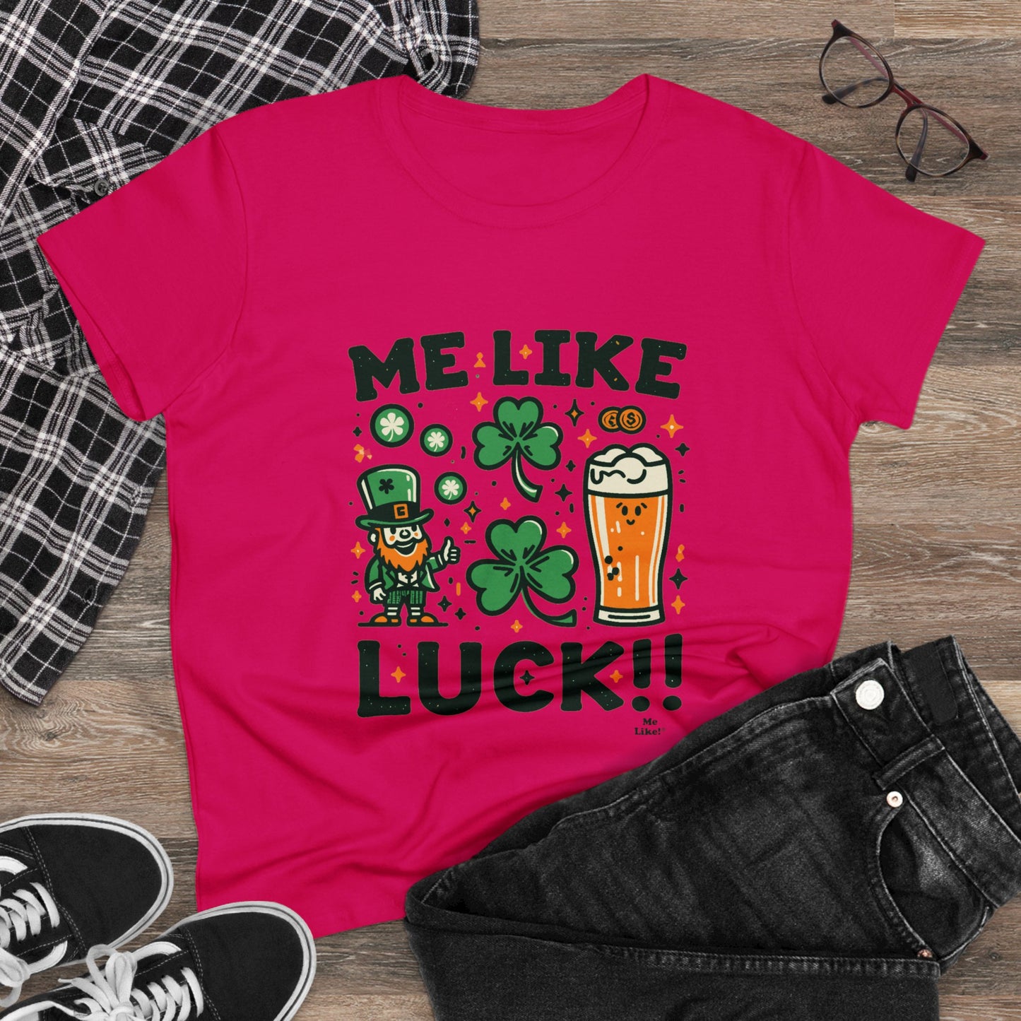 Me Like Luck! - Women's Heavy Cotton Tee - (St. Patrick's Day #3)