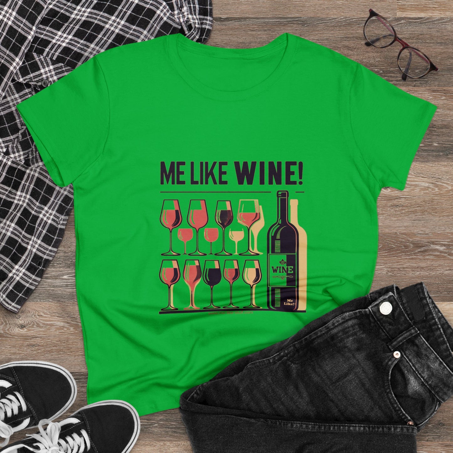 Women's Heavy Cotton Tee - Me Like Wine! (#2)