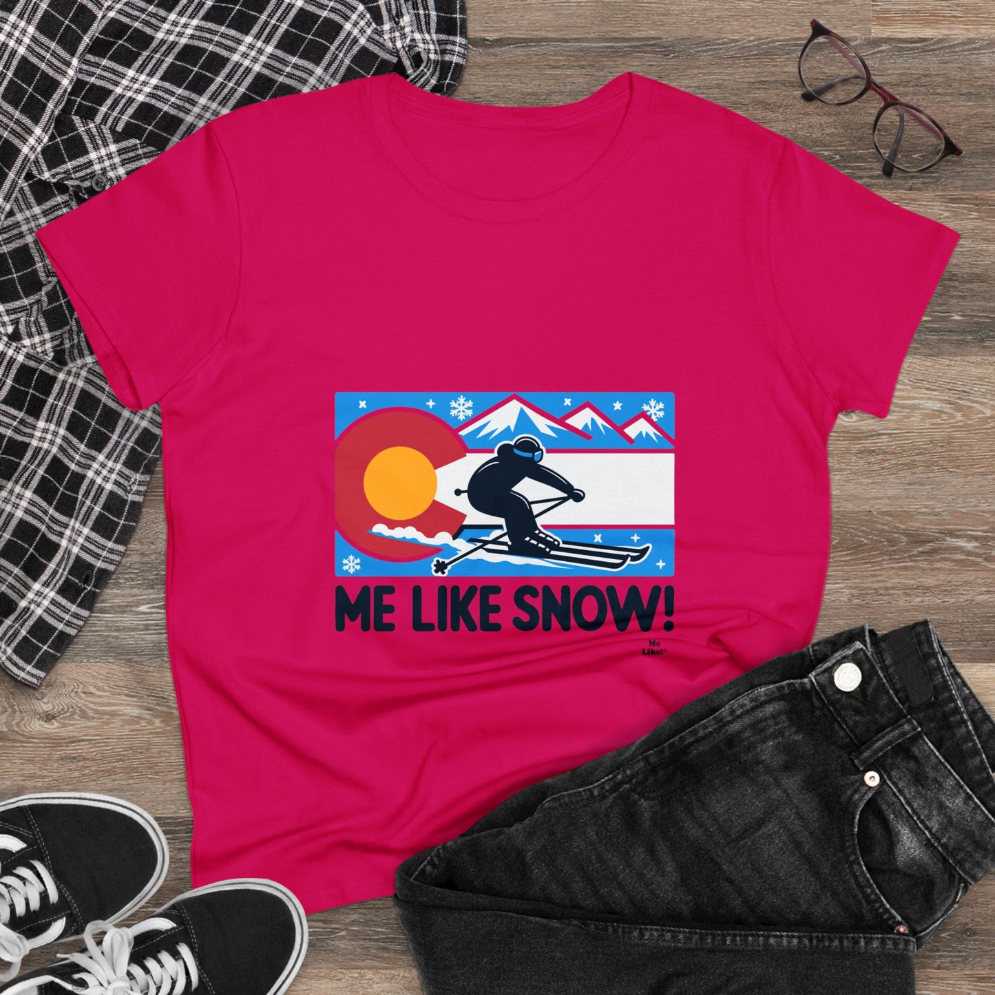 Me Like Snow! - Women's Heavy Cotton Tee - (Ski Colorado #1)