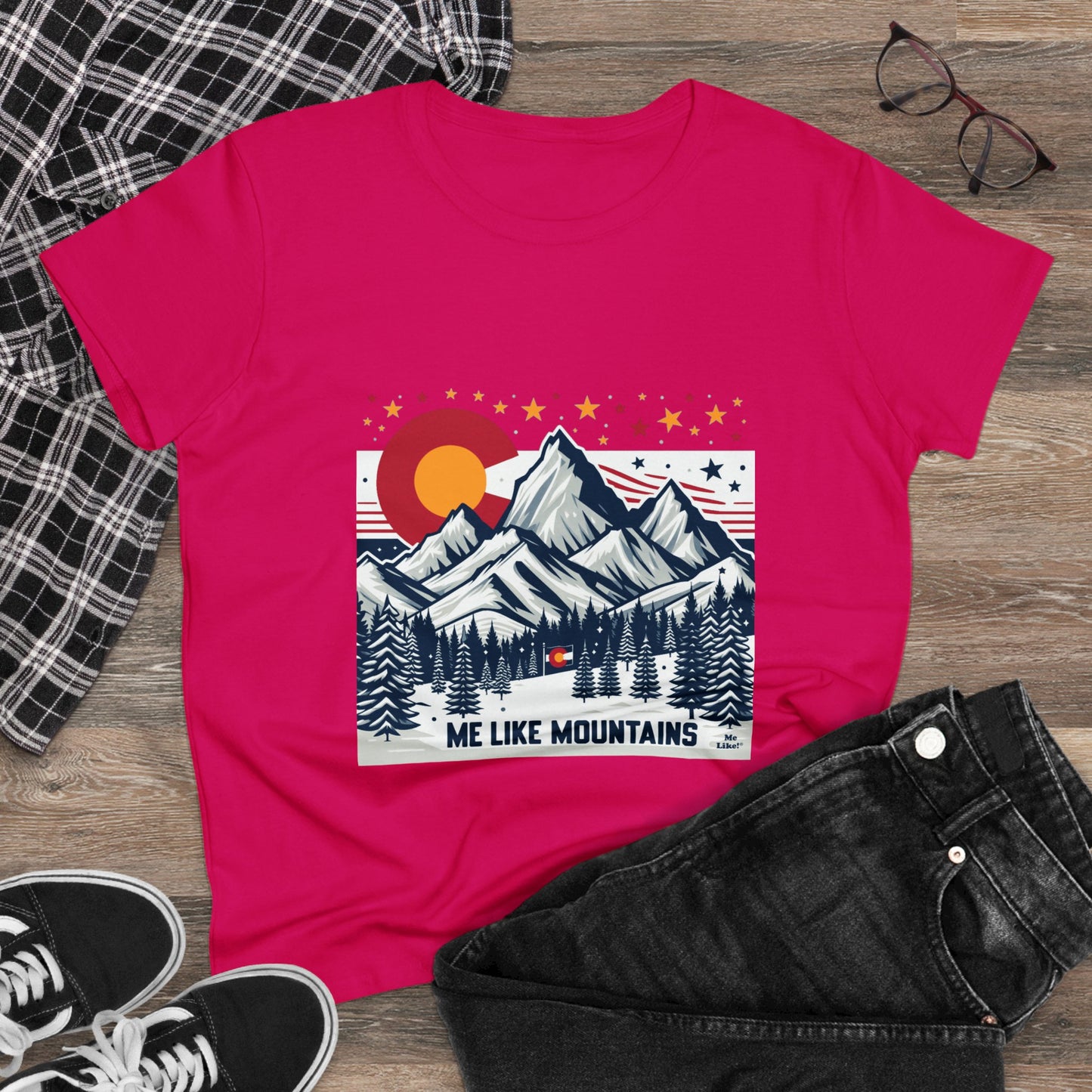 Me Like Mountains! - Women's Heavy Cotton Tee - (Mountains #6)