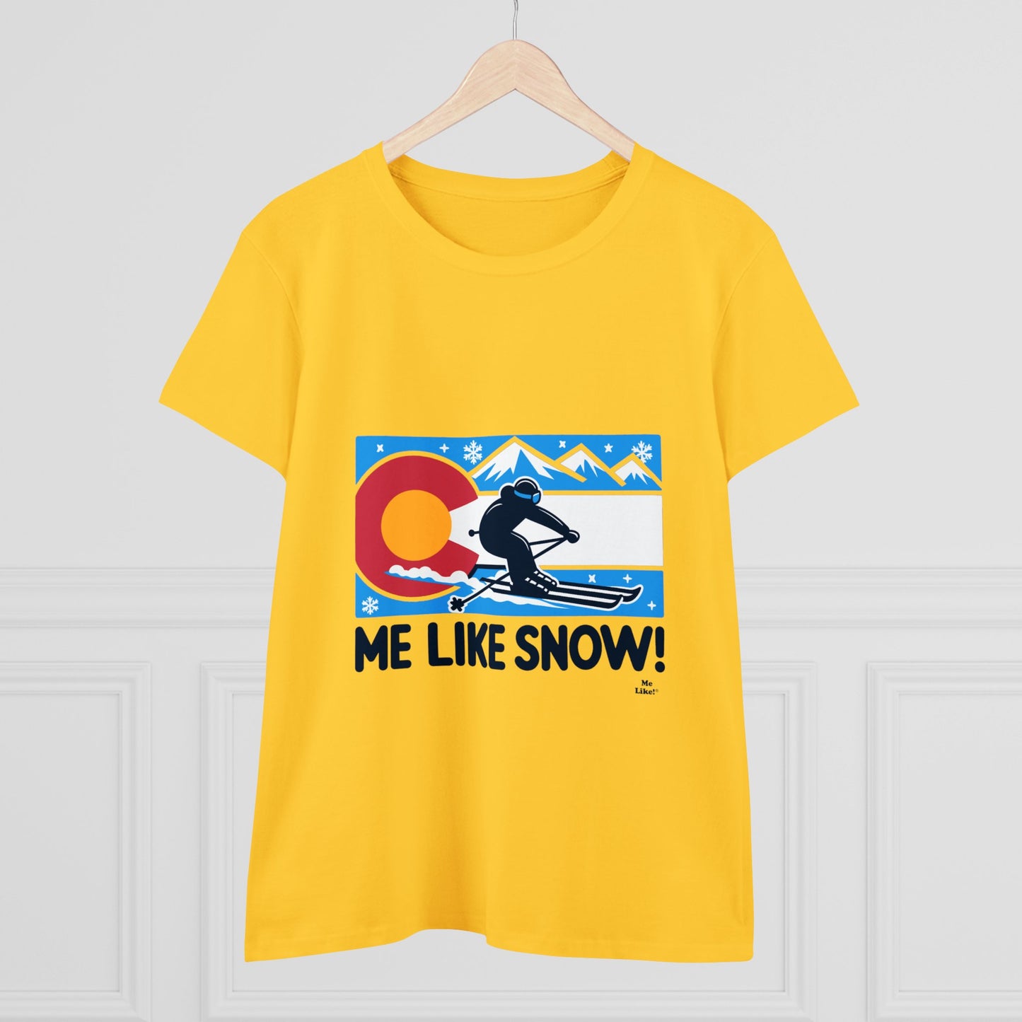 Me Like Snow! - Women's Heavy Cotton Tee - (Ski Colorado #1)