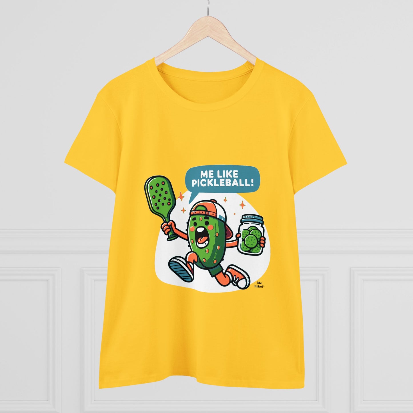 Me Like Pickleball! - Women's Heavy Cotton Tee - (Pickleball #2)