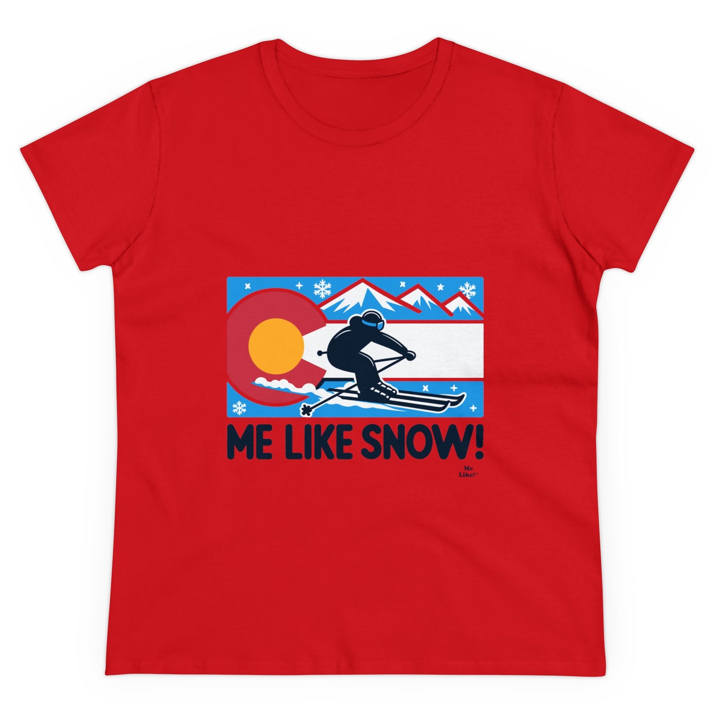 Me Like Snow! - Women's Heavy Cotton Tee - (Ski Colorado #1)