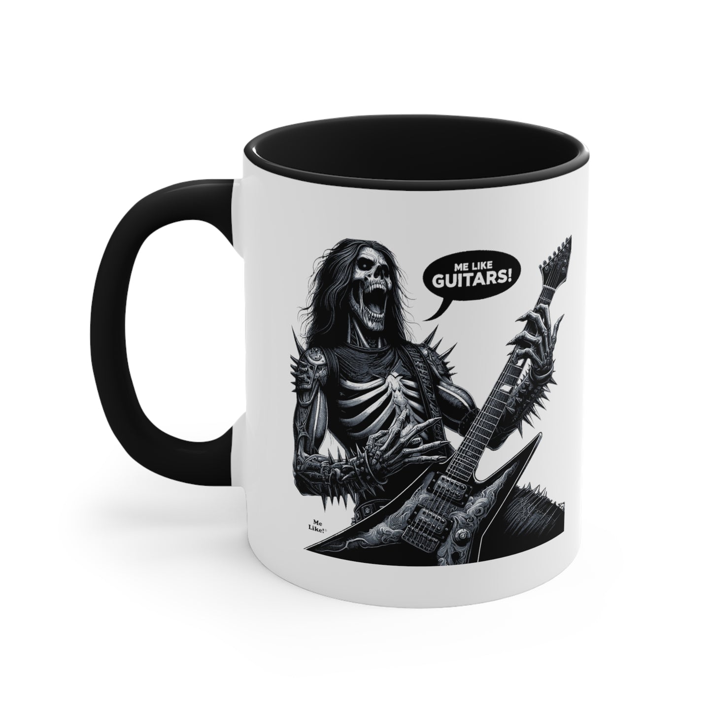 Me Like Guitars! - Accent Coffee Mug, 11oz - Heavy Metal #4