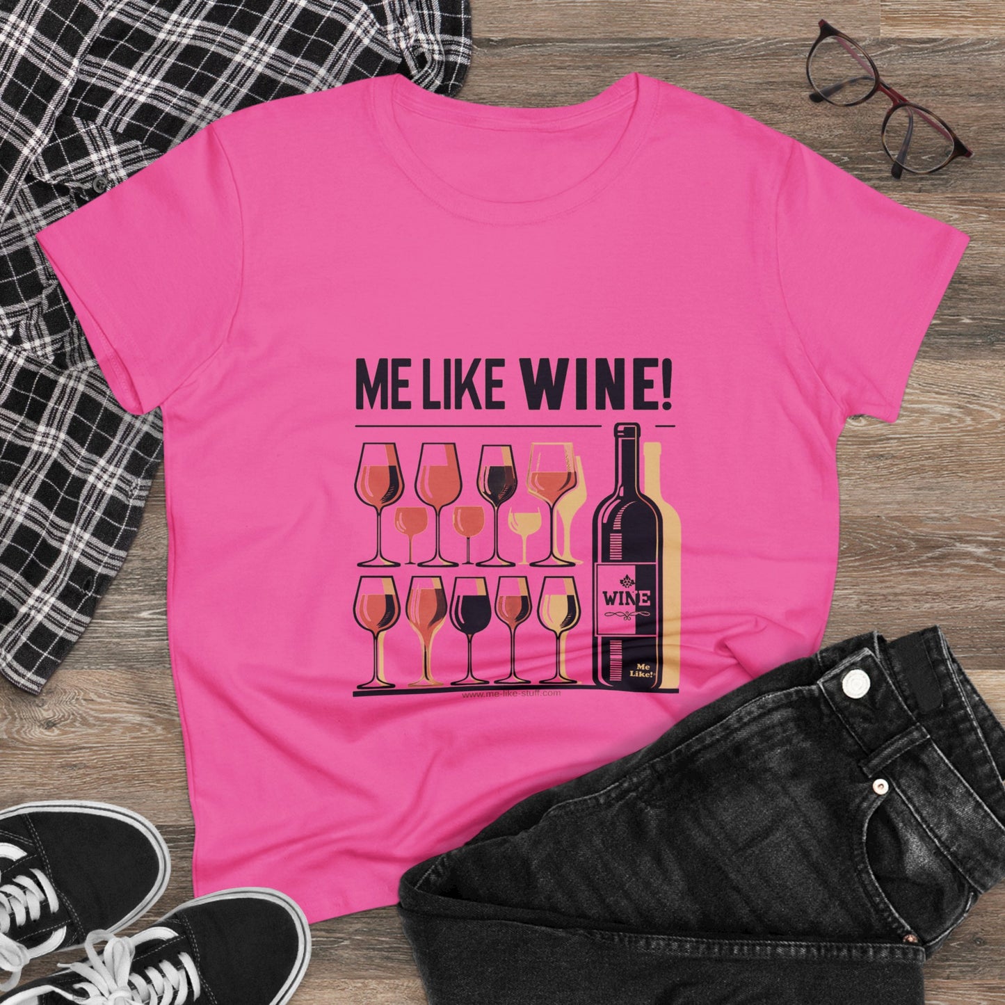 Women's Heavy Cotton Tee - Me Like Wine! (#2)