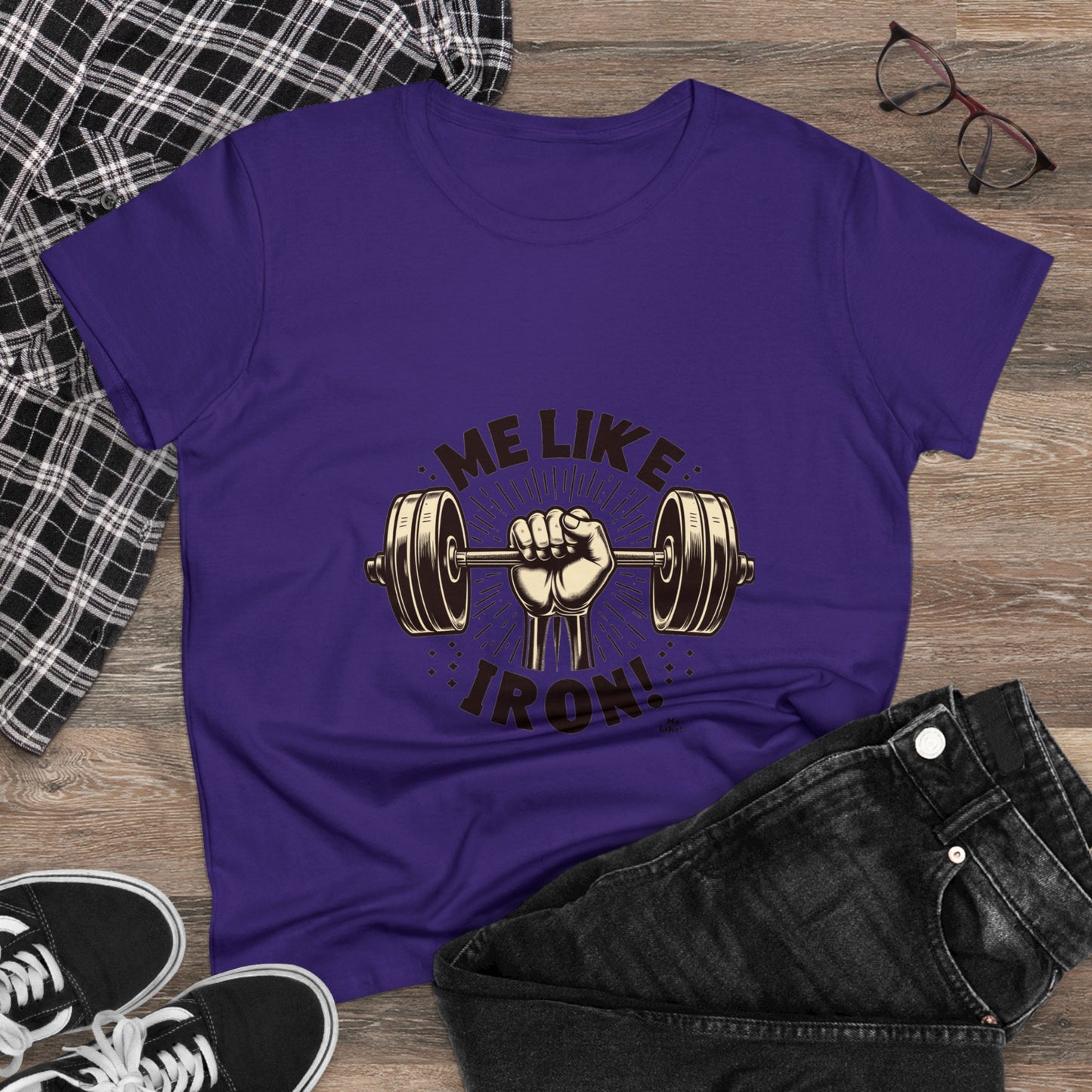 Me Like Iron! - Women's Heavy Cotton Tee - (Weightlifting #1)