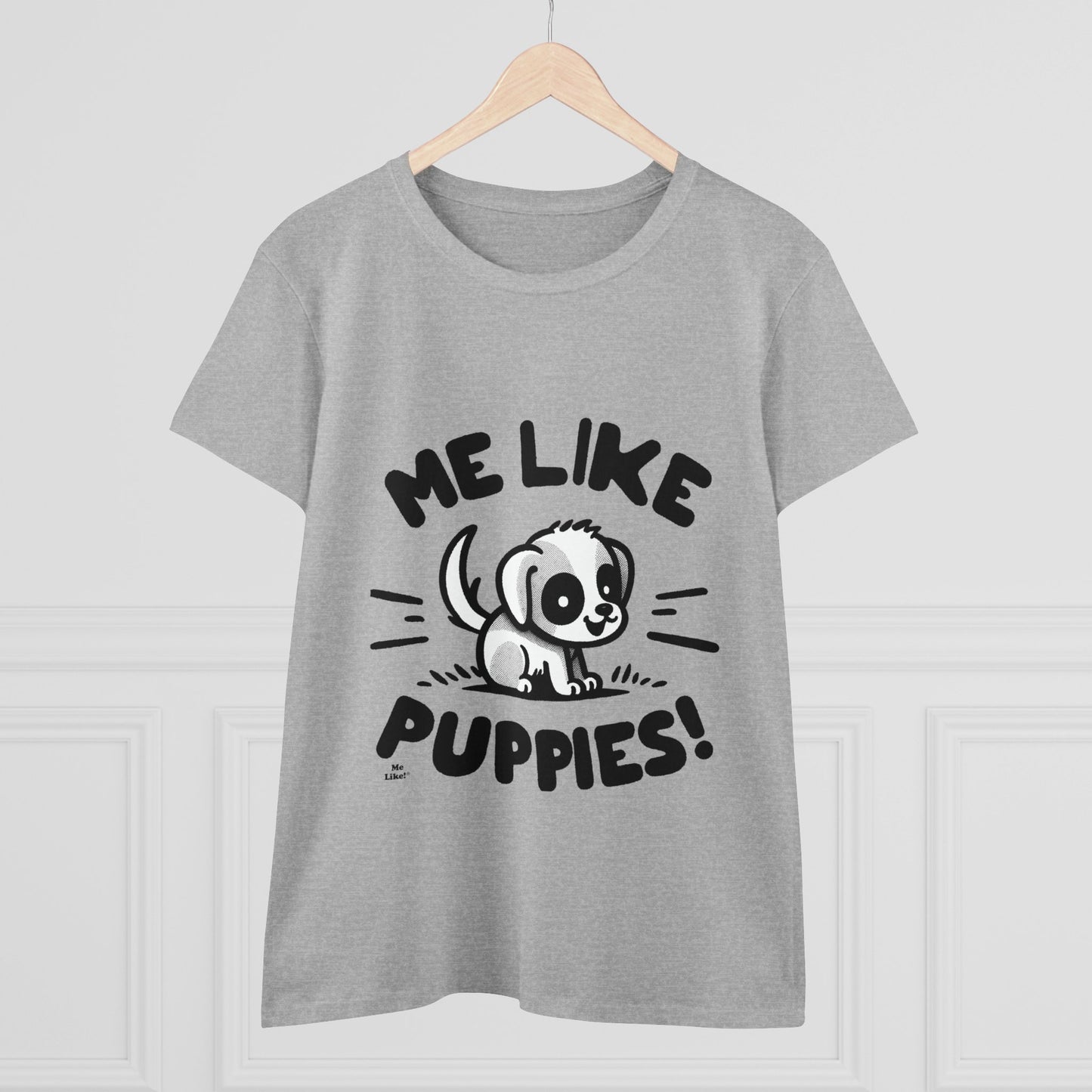 Me Like Puppies! - Women's Heavy Cotton Tee - (#2)