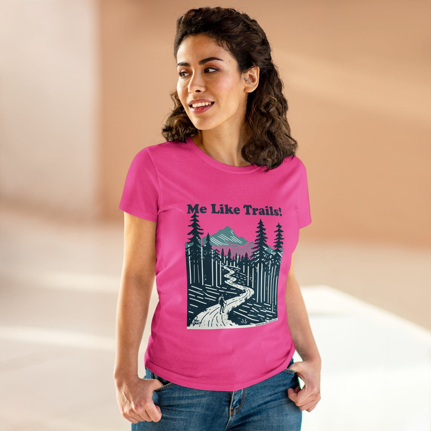 Women's Heavy Cotton Tee - Me Like Trails! (#2)