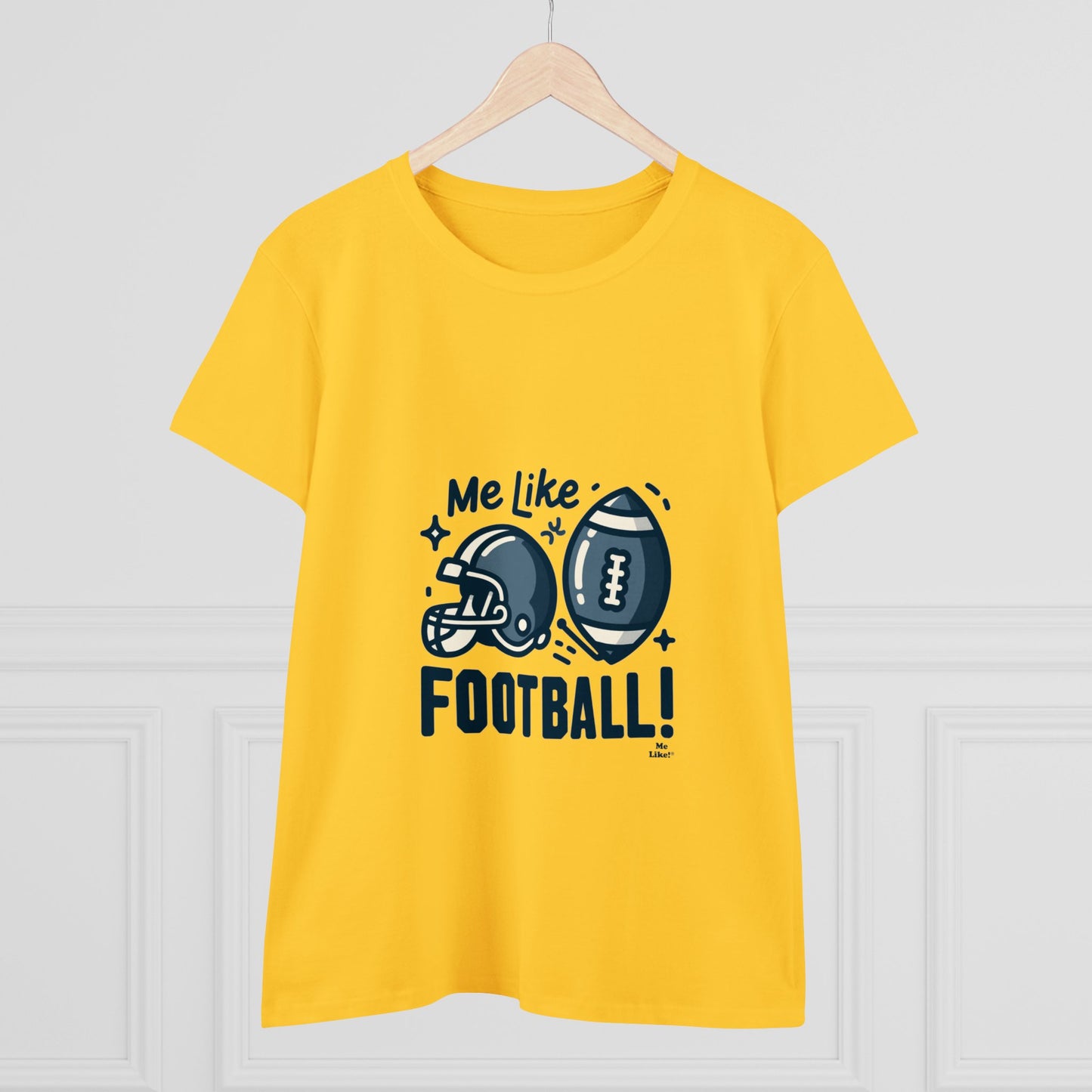 Me Like Football! - Women's Heavy Cotton Tee - (Football #3)