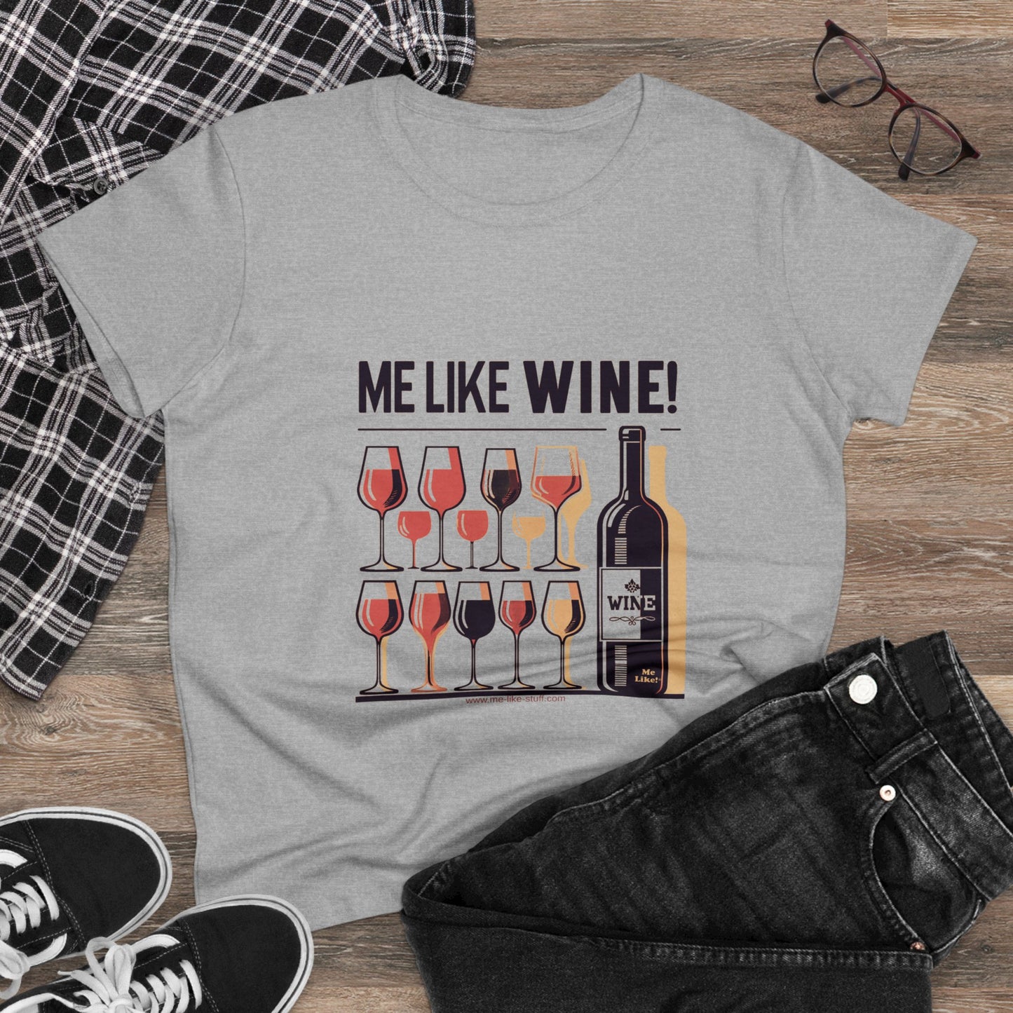 Women's Heavy Cotton Tee - Me Like Wine! (#2)