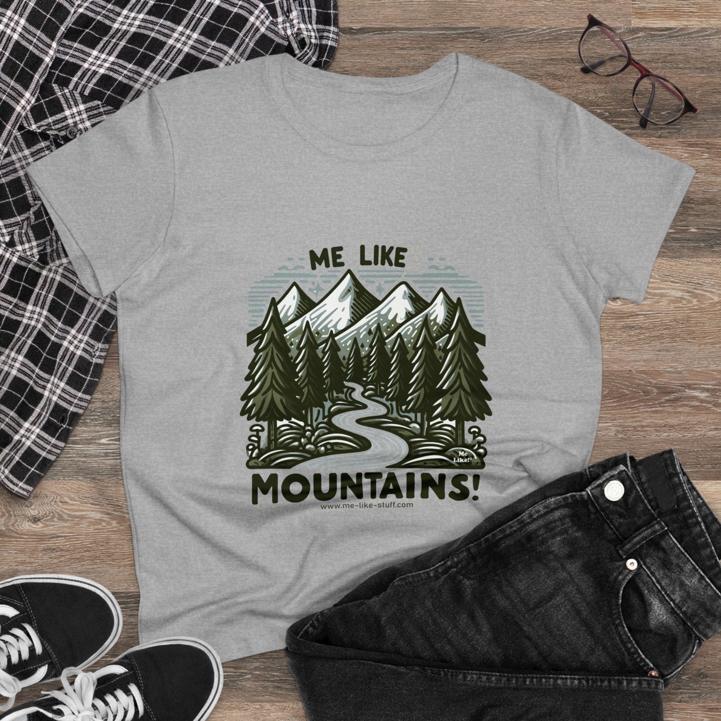 Me Like Mountains! - Women's Heavy Cotton Tee - (#4)