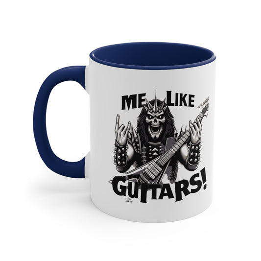 Me Like Guitars! - Accent Coffee Mug, 11oz - Heavy Metal #1