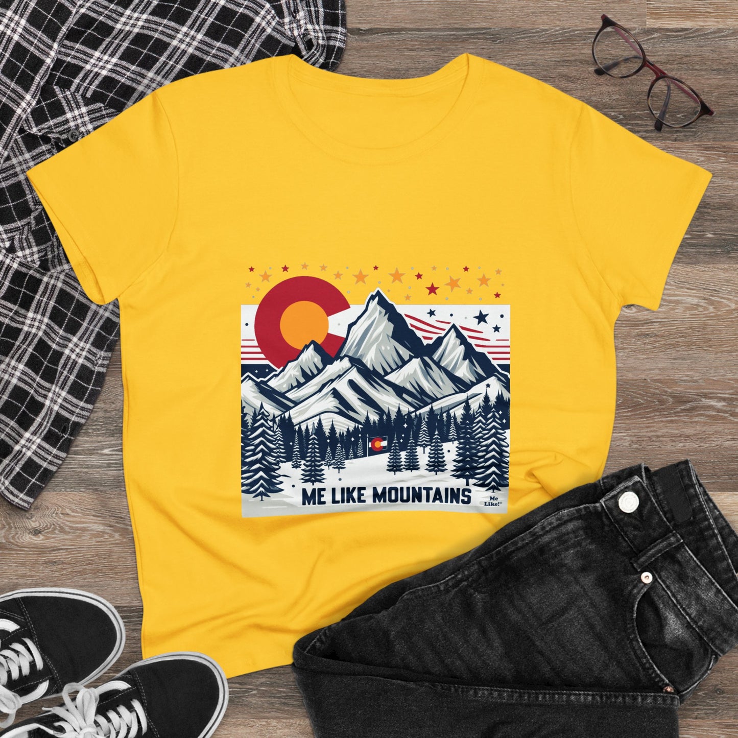 Me Like Mountains! - Women's Heavy Cotton Tee - (Mountains #6)