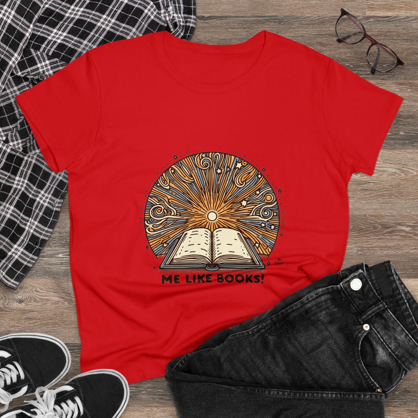 Me Like Books! - Women's Heavy Cotton Tee - (Books #2)