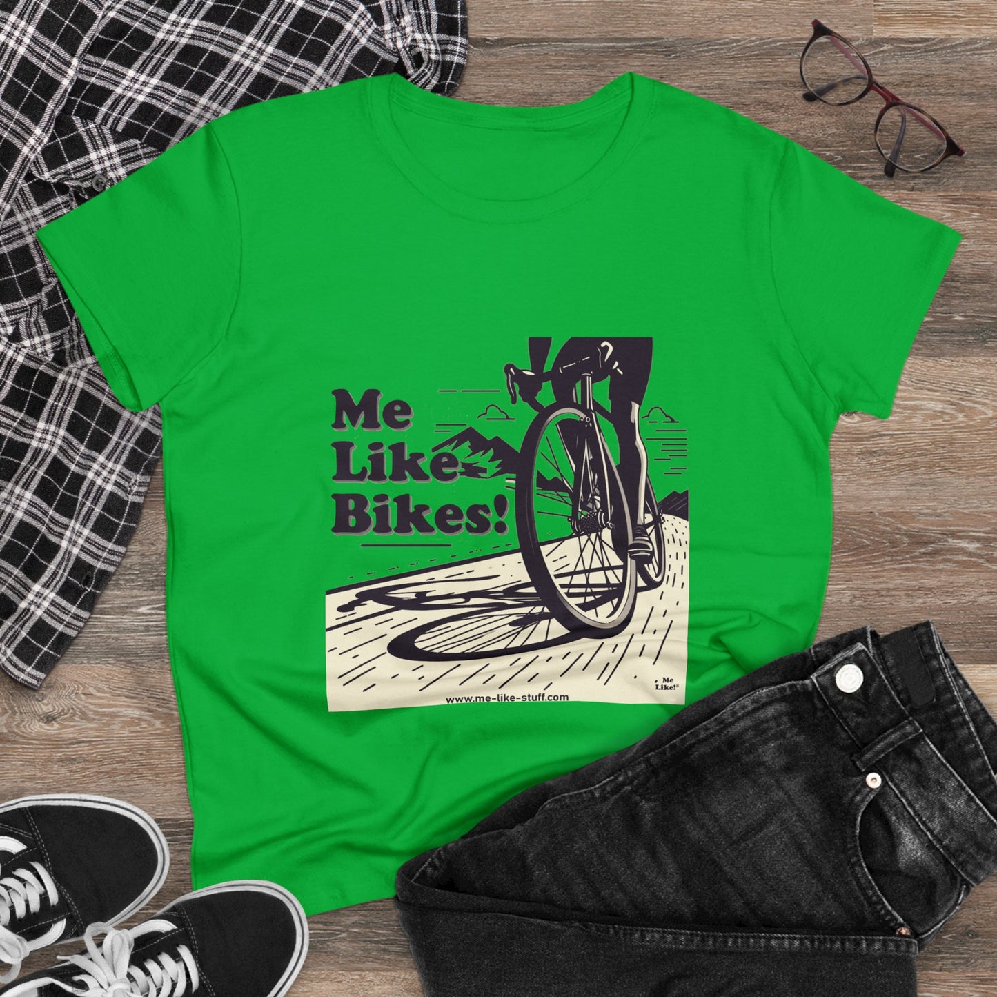 Women's Heavy Cotton Tee - Me Like Bikes! (RB #2)