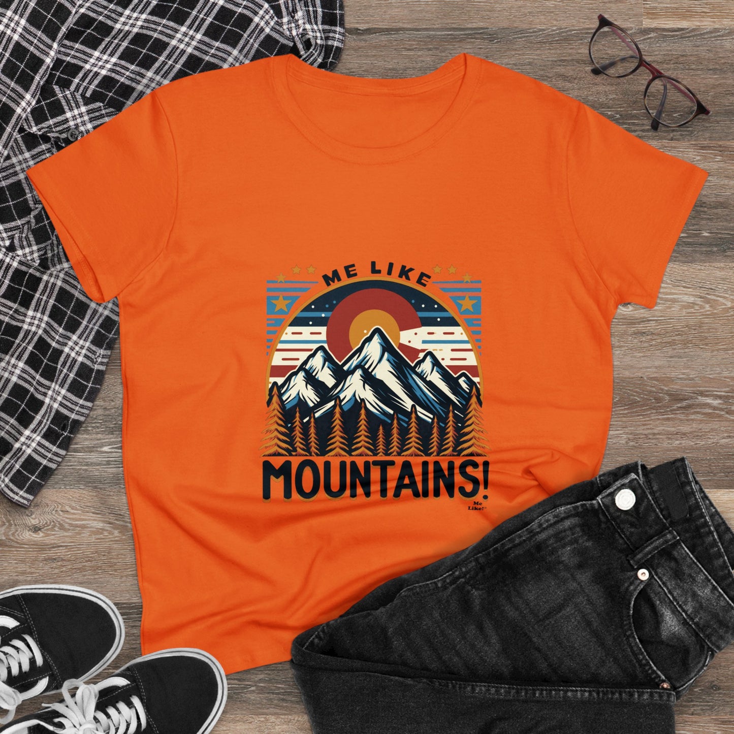 Me Like Mountains! - Women's Heavy Cotton Tee - (Mountains #5)